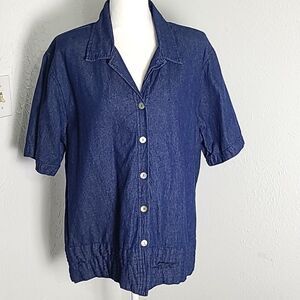 Country Wear Casuals, Short Sleeve Denim Top, Size XL